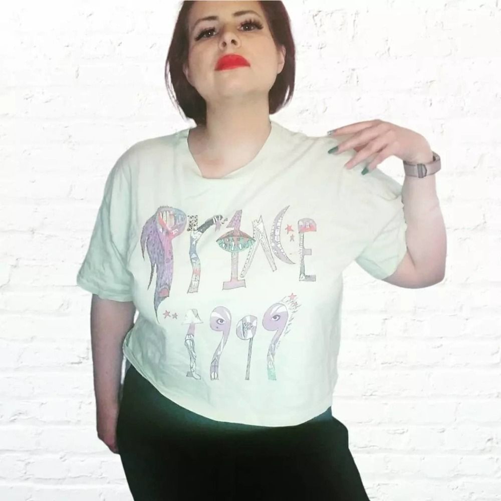 Daydreamer LA Green Prince 1999 Cropped Band Tee